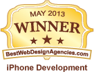 Awarded Top 6th Rank in iPhone Development by BestWebDesignAgencies.com